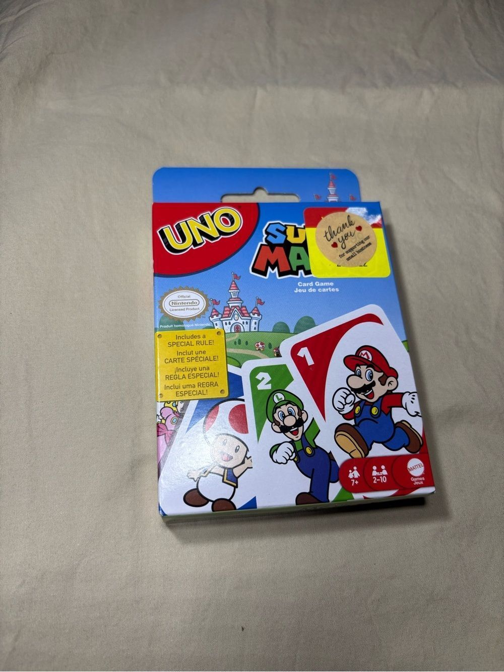 New UNO Super Mario Card Game - Blue, Red, Green